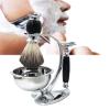 Magyfosia Classic Men's Double Edge Safety Razor Kit includes Pure Badger Hair Shaving Brush,Heart Shape Razor & Brush Stand Holder and Shaving Bowl Christmas Original Gift Set view 3