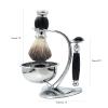 Magyfosia Classic Men's Double Edge Safety Razor Kit includes Pure Badger Hair Shaving Brush,Heart Shape Razor & Brush Stand Holder and Shaving Bowl Christmas Original Gift Set view 4