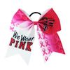 Cheer Hair Bows Breast Cancer Awareness Ribbon Bow Ponytail Holder Pink Out Bow BCA01 (Pink-A2) view 2