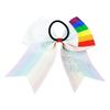 Cheer Hair Bows Breast Cancer Awareness Ribbon Bow Ponytail Holder Pink Out Bow BCA01 (Pink-A2) view 3