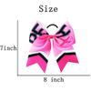 Cheer Hair Bows Breast Cancer Awareness Ribbon Bow Ponytail Holder Pink Out Bow BCA01 (Pink-A2) view 4