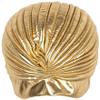 Vintage Polyester Turban Hat, Pleated Head Wrap Headband Cross Twist Chemo Turban Headwear Arab Hair Wrap Gold view 3