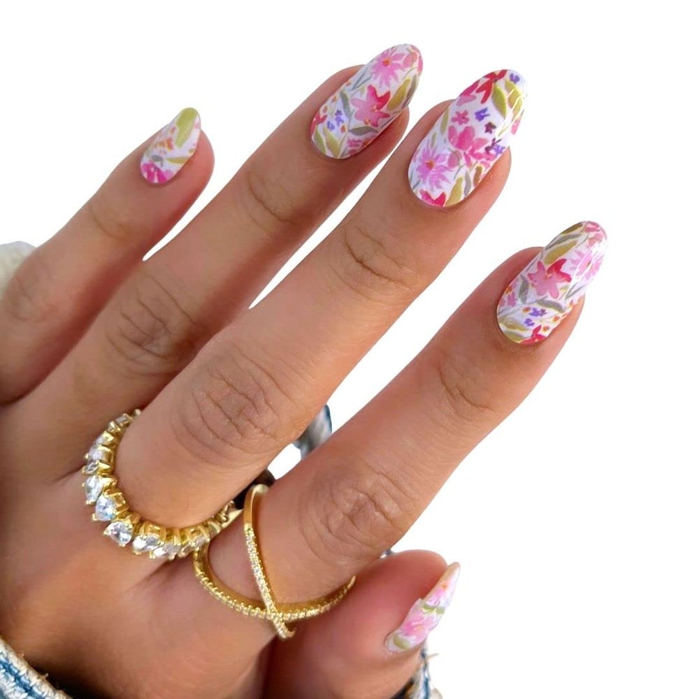 Paintbucket Nail Wraps | Nail Wrap Kit | Easy to Apply at Home | Strips of 20 Nail Stickers | 100% Polish | 25+ Color Variety | Vegan & Cruelty Free (The Garden Party)