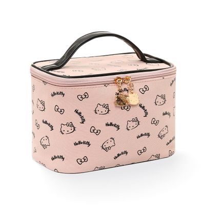 AmBealla Make up Bag Large Travel Cosmetic Bags Organizer with Brush Holder for Girl, Lightweight Cotton Toiletry Bag with Zipper for Women, Portable Makeup Case for Airplane/Home/Gym - Pink