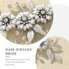 Easedaily Bride Wedding Hair Comb Silver Flower Leaf Bridal Hair Piece Crystal Hair Accessories for Women and Girls view 3