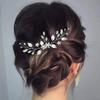 Easedaily Leaf Bride Wedding Hair Comb Silver Crystal Bridal Hair Piece Rhinestone Hair Accessories for Women and Girls view 1