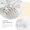 Easedaily Leaf Bride Wedding Hair Comb Silver Crystal Bridal Hair Piece Rhinestone Hair Accessories for Women and Girls view 3