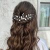Easedaily Leaf Bride Wedding Hair Comb Silver Crystal Bridal Hair Piece Rhinestone Hair Accessories for Women and Girls view 4