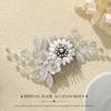 Easedaily Flower Bride Wedding Hair Comb Silver Rhinestone Leaf Bridal Hair Piece Hair Accessories for Women and Girls view 3