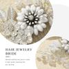 Easedaily Flower Bride Wedding Hair Comb Silver Rhinestone Leaf Bridal Hair Piece Hair Accessories for Women and Girls view 4