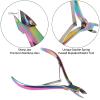 Cuticle Trimmer with Cuticle Pusher, SoHai Cuticle Remover Cutter Nipper and Triangle Cuticle Nail Pusher Peeler Scraper, Durable Dead Skin Clipper Manicure Pedicure Tools (Colorful) view 2