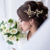 inSowni 5 Pack Gold Pearls Leaf Hair Pins Wedding Bridal Alligator Leaves Hair Clips Barrettes Decorative Bobby Pins Bride Bridesmaids Prom Formal Headpieces Bun Updo Hair Accessories for Women Girls view 4