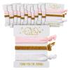 BLUE PANDA 24-Pack Hair Ties & Ponytail Holders - Gold, Pink & White, 3 Designs, 2 Sizes - Ouchless Stretchy Elastic Hair Ties - No-Damage Design & Baby Shower Favor view 1