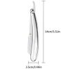 Manual Razor Folding Handle Barber Shaving Tool Hair Trimmer Beard Shaping Tool (No Shaving Slice) Men Shaver Tool Supplies Accessories for Line-Ups & Hair Detailing Precision (Silver) view 2