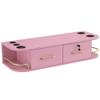 BarberPub Beauty Locking Wall Mount Styling Station, Barber Salon Station with Hair Dryer Holders, Spa Storage Floating Equipment with 2 Drawers 5012 (Pink) view 1