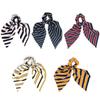 5 Pcs Chiffon Bowknot Hair Scrunchies Stripe Patterns Scarf Hair Ties 2 in 1 Ponytail Holder with Bows Hair Scrunchy Ropes view 1