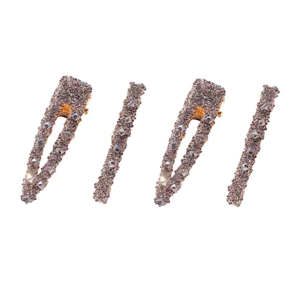 4 Pcs Crystal Duckbill Hairpins Rhinestone Alligator Hair ClipsHair Barrettes Bobby Hair Pins