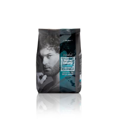 Italwax Pour Homme Barber Edition - 500g / 1.1lb - Hard wax beads for hair removal - Special for man - Natural formulation - Easily removes coarse hairs - Ideal for barber shops