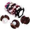 10 Pcs Velvet Elastic Hair Scrunchies Pearl Hair Bands Scrunchy Hair Ties Ropes Ponytail Holder with Pearl Hair Scrunchy view 2