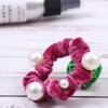 10 Pcs Velvet Elastic Hair Scrunchies Pearl Hair Bands Scrunchy Hair Ties Ropes Ponytail Holder with Pearl Hair Scrunchy view 3