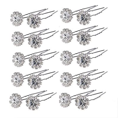20 Pcs Women Headwear Wedding Bridal Rhinestone Crystal Hair Pins Clips