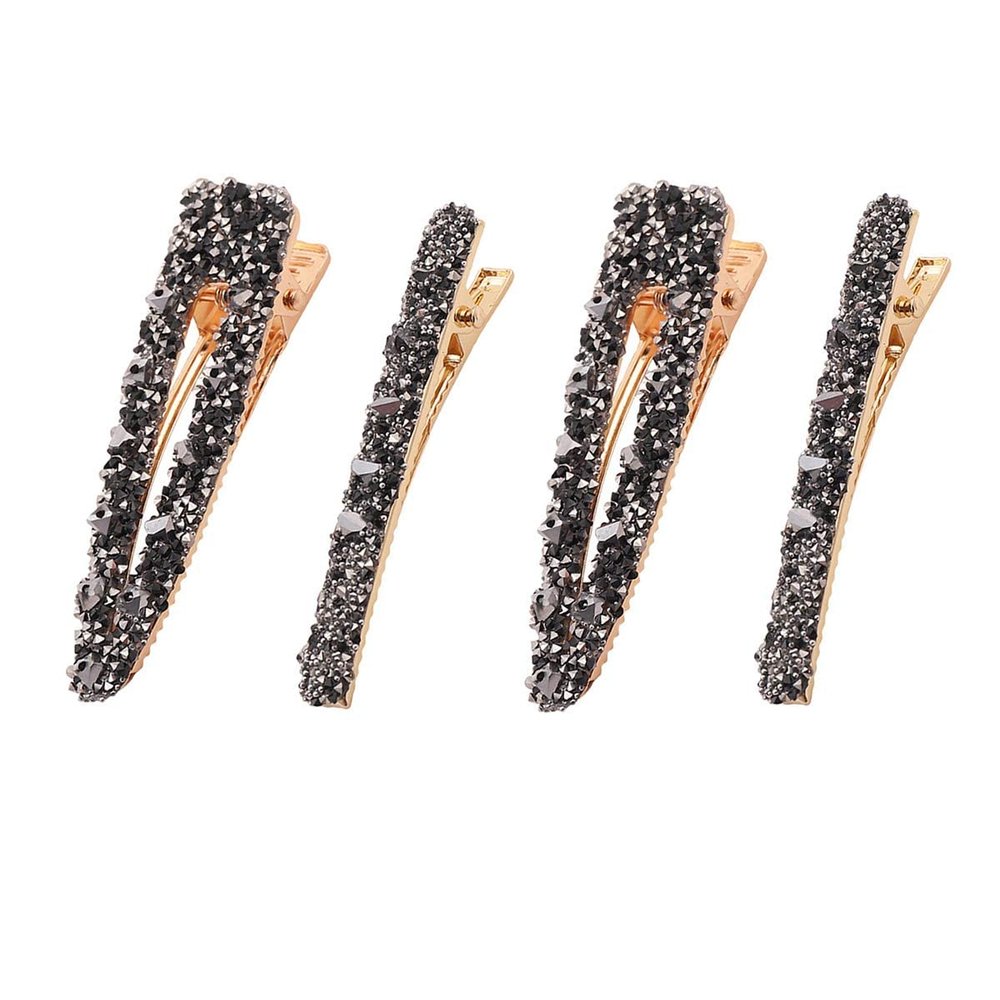 4 Pcs Crystal Duckbill Hairpins Rhinestone Alligator Hair ClipsHair Barrettes Bobby Hair Pins