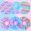 3 Pcs Kids Girls Toddler Shower Cap - Reusable Plastic Rainbow Unicorn Mermaid Hair Cap, Waterproof Adjustable Cute Head Cap for Children and Women view 2