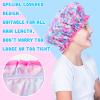 3 Pcs Kids Girls Toddler Shower Cap - Reusable Plastic Rainbow Unicorn Mermaid Hair Cap, Waterproof Adjustable Cute Head Cap for Children and Women view 4
