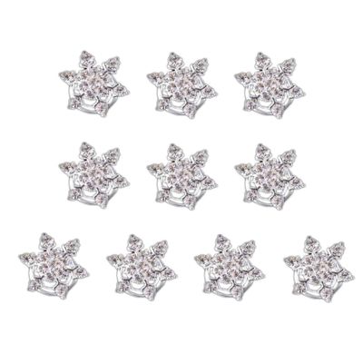 10 Pcs Crystal Snowflake Bridal Hair Twists Coils Hair Clips Pins Spin Hair Wedding Bridal Gem Rhinestone Metal Spiral Twist Bun Hair Pins