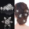10 Pcs Crystal Snowflake Bridal Hair Twists Coils Hair Clips Pins Spin Hair Wedding Bridal Gem Rhinestone Metal Spiral Twist Bun Hair Pins view 4