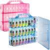 Foraineam 2 Pack Double Side Nail Polish Organizer Transparent Nail Tools Holder Box Portable Universal Nail Polish Carrying Case with 8 Adjustable Dividers for Storage Display view 1