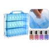 Foraineam 2 Pack Double Side Nail Polish Organizer Transparent Nail Tools Holder Box Portable Universal Nail Polish Carrying Case with 8 Adjustable Dividers for Storage Display view 3