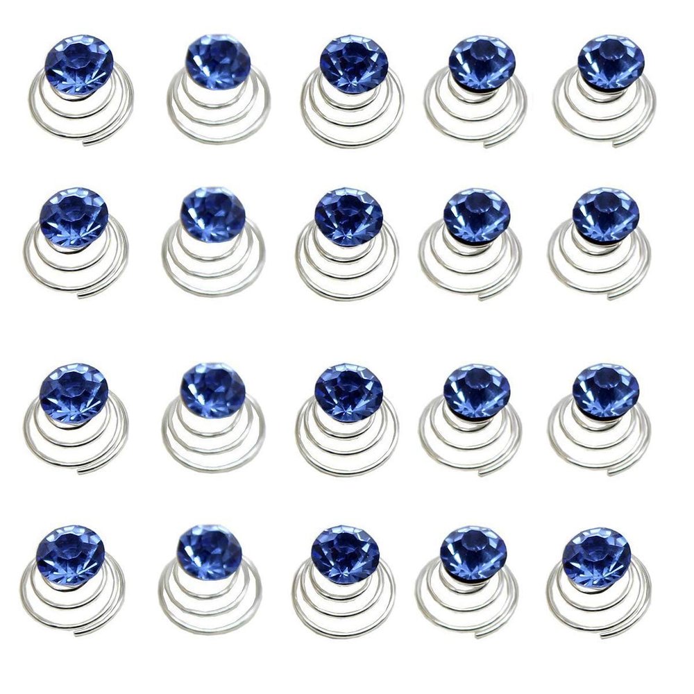 20 Pcs Shiny Rhinestone Spiral Twist Hairpins Crystal Spiral Hair Pins Swirl Hair Twists Coils Hair Clips for Wedding Bridal