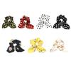 7 Pcs Rabbit Bunny Ear Bowknot Hair Bands Chiffon Hair Scrunchies Elastic Hair Ties Ropes Polka Dot Ponytail Holder Floral Hair Scrunchy view 1