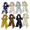 8 Pcs Chiffon Bowknot Hair Scrunchies Floral Scrunchy Ponytail Holder Scarf Hair Ties with Bows Flower Pattern Hair Scrunchy Ropes view 1