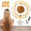 Jexine 400 Pcs Hair Nets for Women Light Brown Hair Nets for Food Service Workers Invisible Elastic Edge Mesh 20 Inches for Sleeping Ballet Dance view 2
