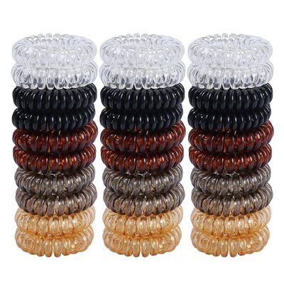 30 Pcs No Crease Hair Ties Phone Cord Hair Ties Spiral Hair Ties Hair Coils Spiral Telephone Hair Ties Coil Ponytail Holder Elastic Coil Hair Ties