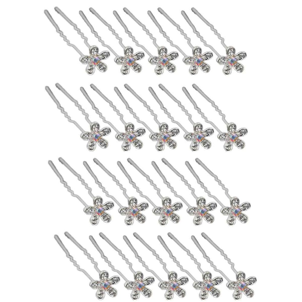 20 Pcs Women Headwear Wedding Bridal Rhinestone Crystal Hair Pins Clips