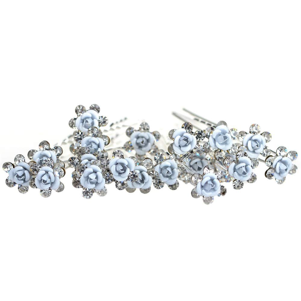 20 Pcs Women Headwear Wedding Bridal Rhinestone Crystal Hair Pins Clips