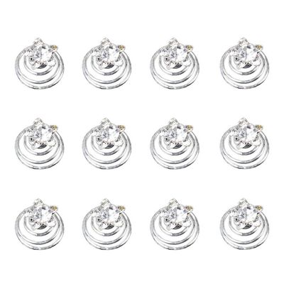 12 Pcs Spiral Twist Hairpins Spiral Hair Pins Swirl Hair Twists Wedding Bridal Rhinestone Pearl Coils Hair Clips
