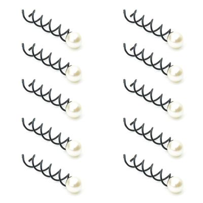 10 Pcs Pearl Spiral Hair Pins Wedding Bridal Swirl Hair Twists Coils Hair Clips Metal Spiral Twist Hairpins