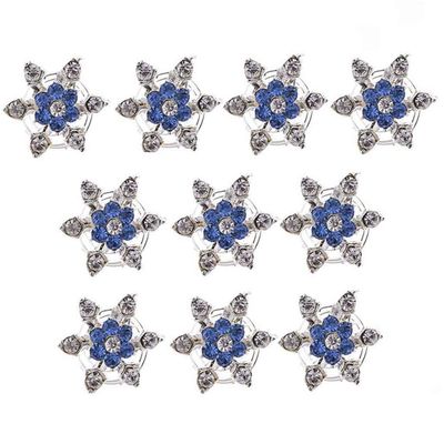 10 Pcs Crystal Snowflake Bridal Hair Twists Coils Hair Clips Pins Spin Hair Wedding Bridal Gem Rhinestone Metal Spiral Twist Bun Hair Pins