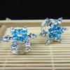 10 Pcs Crystal Snowflake Bridal Hair Twists Coils Hair Clips Pins Spin Hair Wedding Bridal Gem Rhinestone Metal Spiral Twist Bun Hair Pins view 3
