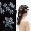 10 Pcs Crystal Snowflake Bridal Hair Twists Coils Hair Clips Pins Spin Hair Wedding Bridal Gem Rhinestone Metal Spiral Twist Bun Hair Pins view 4