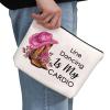 G2TUP Line Dance Lover Gift Line Dance Is My Cardio Makeup Bag Western Country Music Dancing Dancer Cosmetic Bag Country Music Lover Gift Zipper Travel Bag (Line Dance Is My Cardio White Bag) view 2