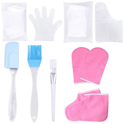 Beaupretty Paraffin Wax Machine Accessories Foot Bath Liners Wax Gloves Booties Moisturizing Gloves Hand Feet Care Treatment for Women Men Pink
