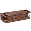 BarberPub Beauty Locking Wall Mount Styling Station, Barber Salon Station with Hair Dryer Holders, Spa Storage Floating Equipment with 2 Drawers 5012 (Brown) view 1