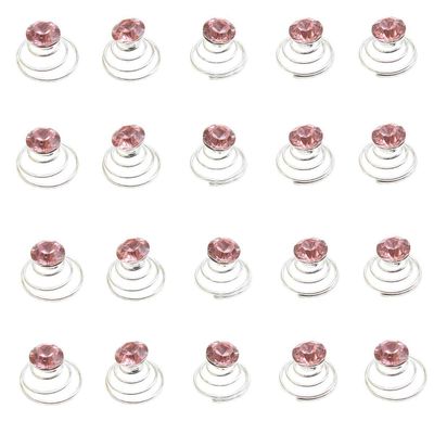 20 Pcs Shiny Rhinestone Spiral Twist Hairpins Crystal Spiral Hair Pins Swirl Hair Twists Coils Hair Clips for Wedding Bridal