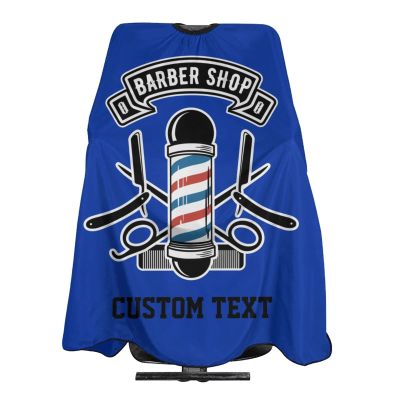 Custom Barber Cape Hairdresser Cape, Add Your Photo Text or Logo Personalized Navy Blue Barber Salon Cape for Men, Customized Hair Cutting Cape for Home Salon Barbershop