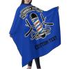 Custom Barber Cape Hairdresser Cape, Add Your Photo Text or Logo Personalized Navy Blue Barber Salon Cape for Men, Customized Hair Cutting Cape for Home Salon Barbershop view 2